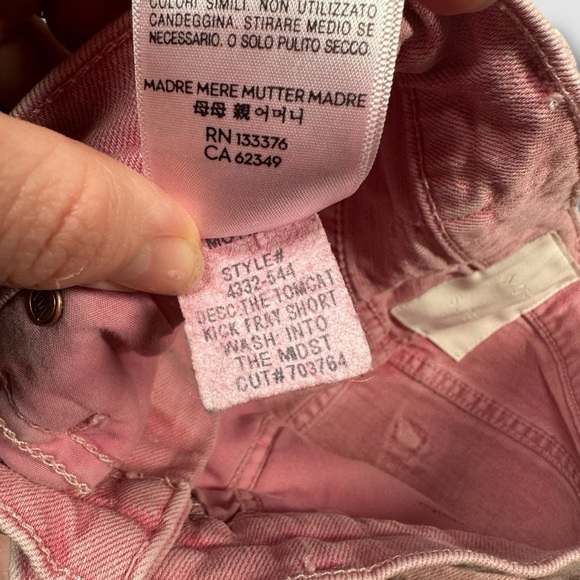 Mother Superior TomCat Kick Fray Denim Shorts Size 25 Pink - Picture 10 of 16